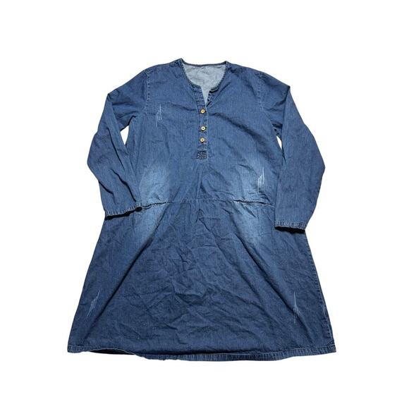 VINTAGE MORDENMISS Blue Denim/Jean Dress, size women's XL, Flowy, wide fitting - Picture 1 of 13